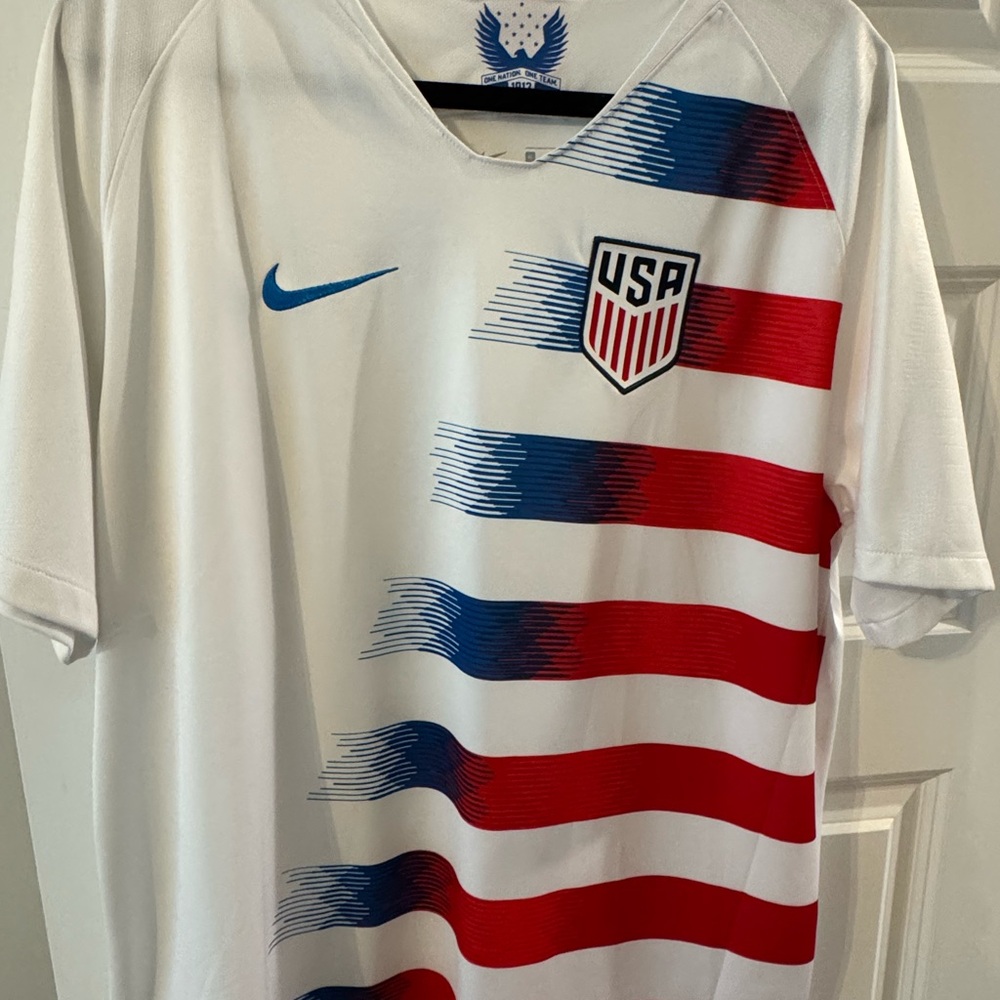 Nike Dri-FIT Soccer Jersey with Blue and Red Accents